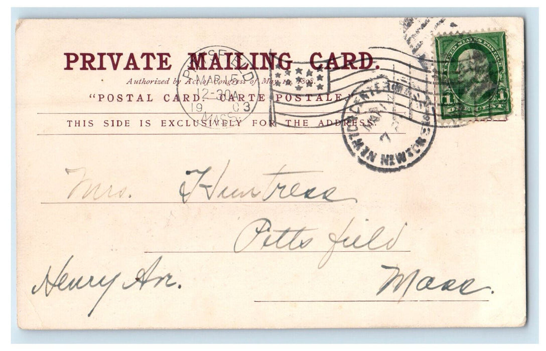 1903 College Yard Cambridge Massachusetts MA PMC Posted Antique Postcard