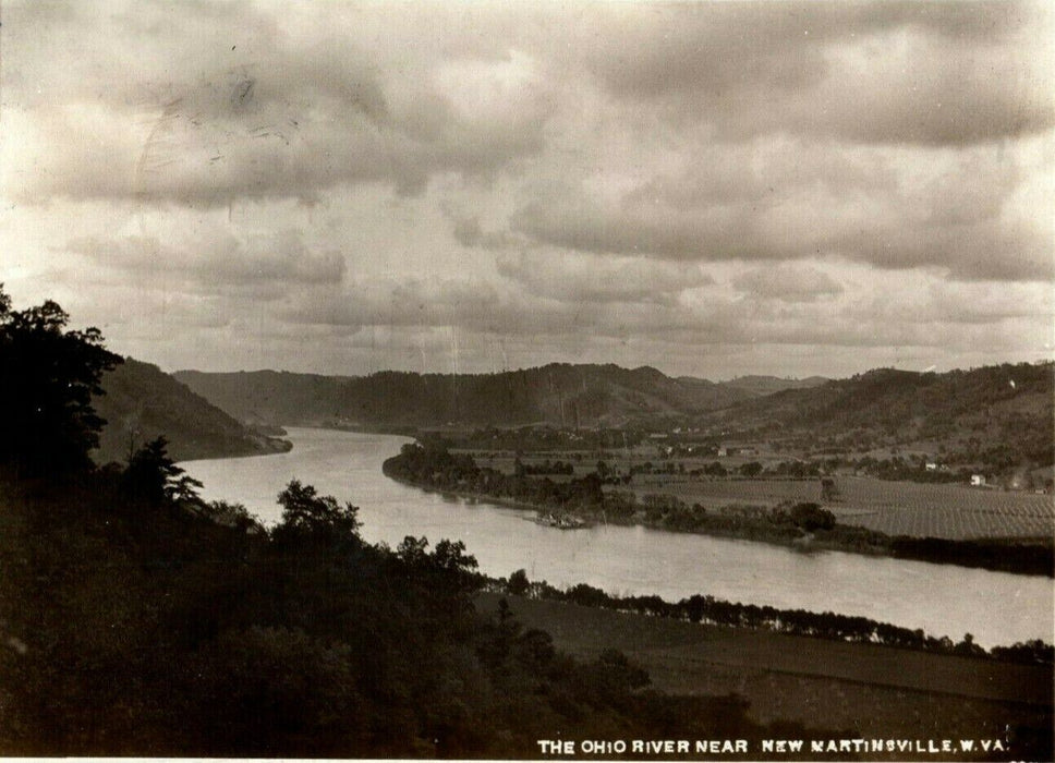 c1905 Ohio River Near Martinsville West Virginia WV RPPC Photo Antique Postcard