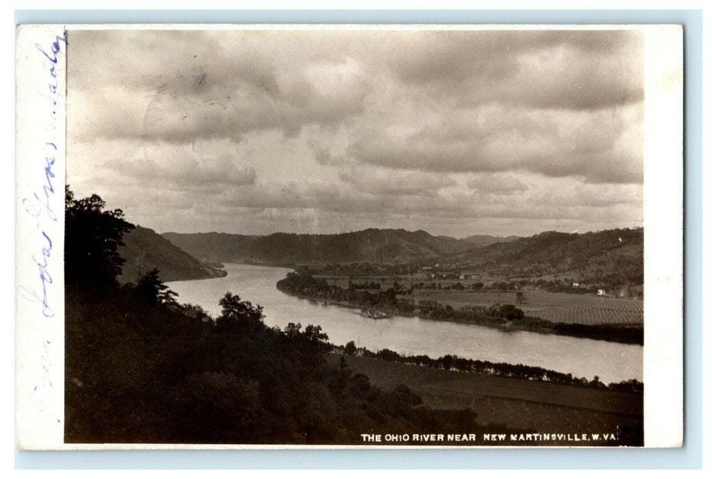 c1905 Ohio River Near Martinsville West Virginia WV RPPC Photo Antique Postcard