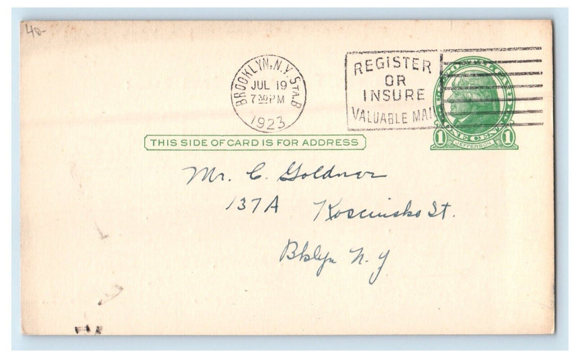 1923 Used Car Cleveland Buick Dodge Ford Brooklyn NY Advertising Postcard