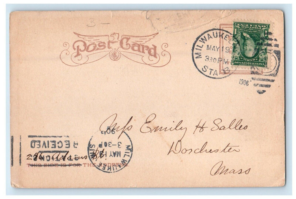 1906 Emanuel Congregational Church Milwaukee Wisconsin WI Antique Postcard
