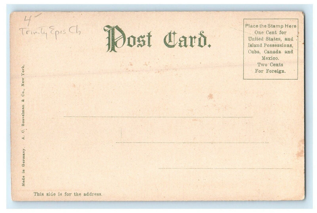 The Episcopal Trinity Church Street View Lenox Massachusetts MA Postcard