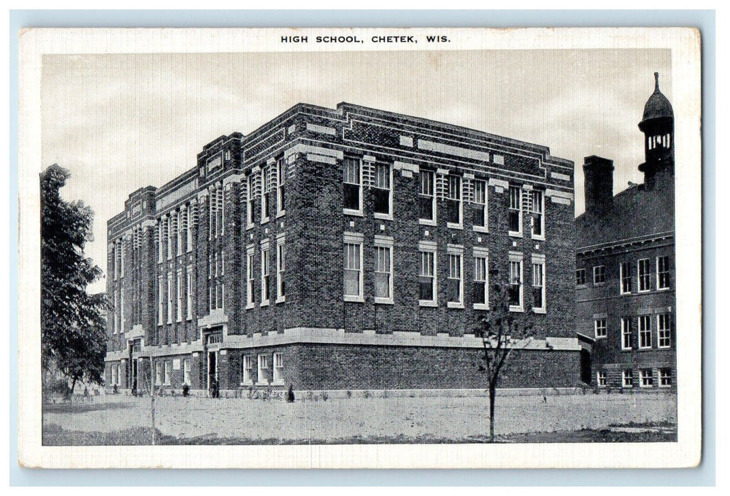 c1920's High School Building Chetek Wisconsin WI Unposted Vintage Postcard