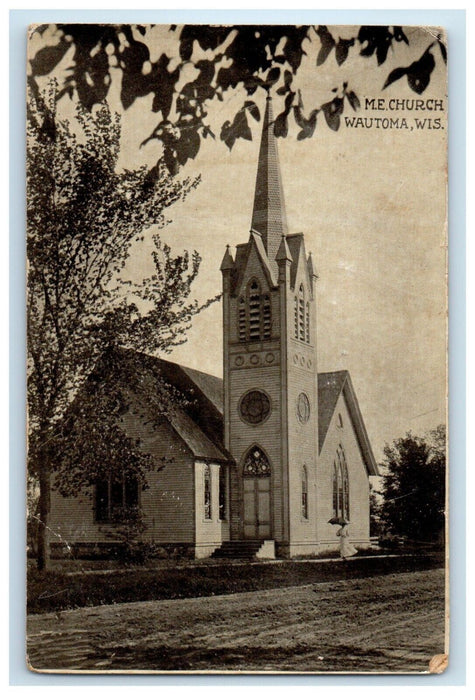 c1910's M.E Church Dirt Rock Wautoma Wisconsin WI Unposted Antique Postcard