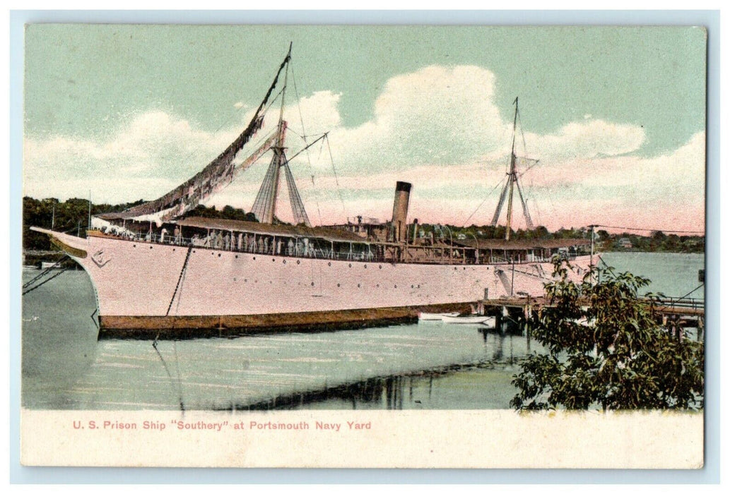 U.S Prison Ship "Southery"At Portsmouth Navy Yard Kittery Maine ME Postcard
