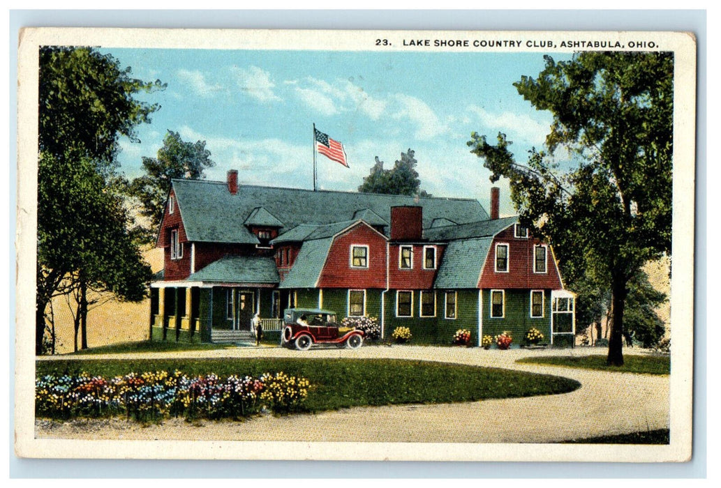 1921 Lake Shore County Club, Ashtabula, Ohio OH Antique Posted Postcard