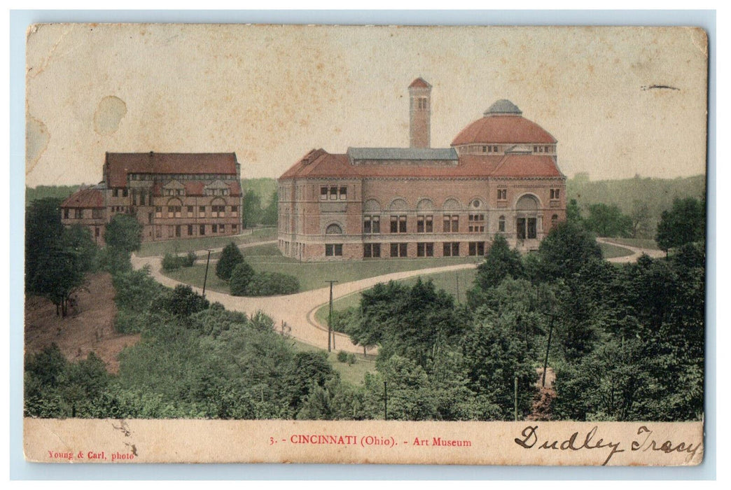 1907 Tree View, Art Museum Cincinnati Ohio OH Antique Posted Postcard