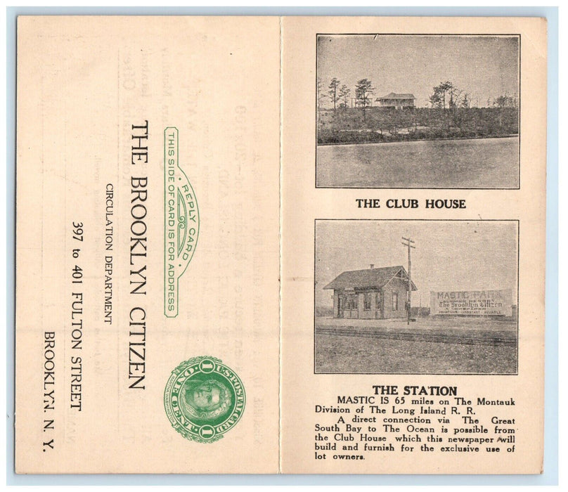 1922 The Brooklyn Citizen Subscription Lot Long Island NY Advertising Postcard
