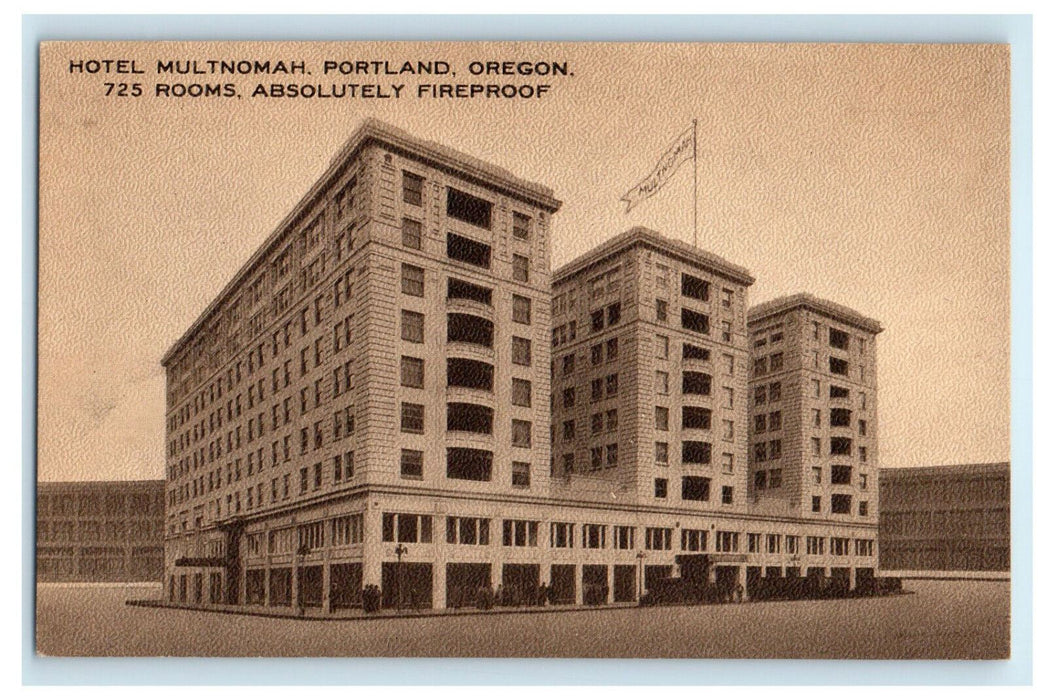 1912 Grand Lodge Elks Hotel Multnomah, Portland Oregon OR Postcard