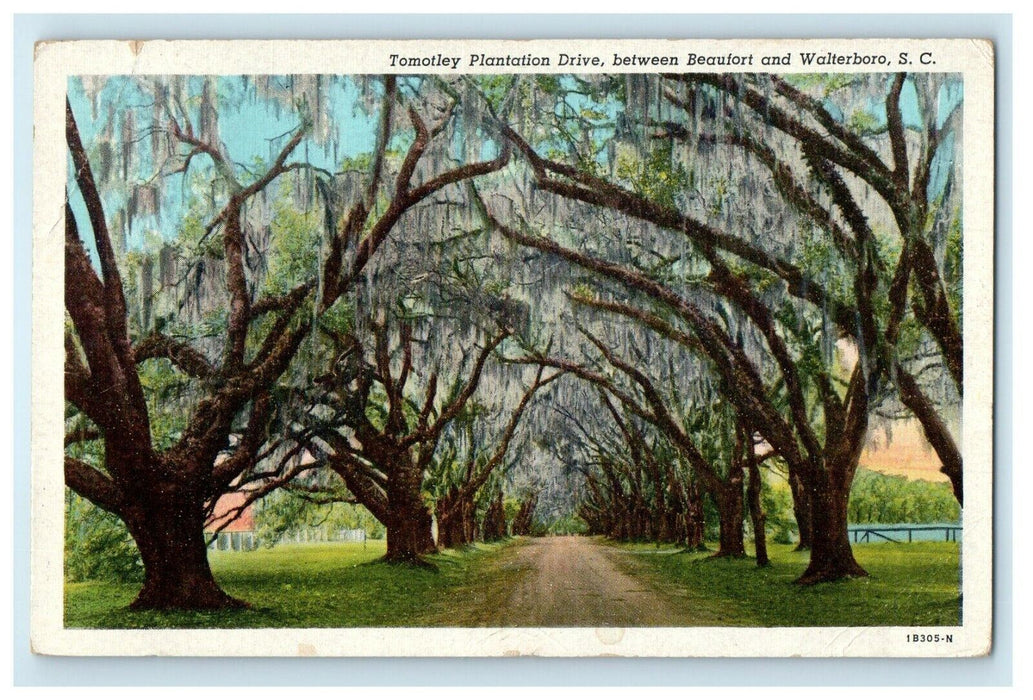 1951 Tomotley Plantation Drive Beaufort Walterboro South Carolina SC Postcard