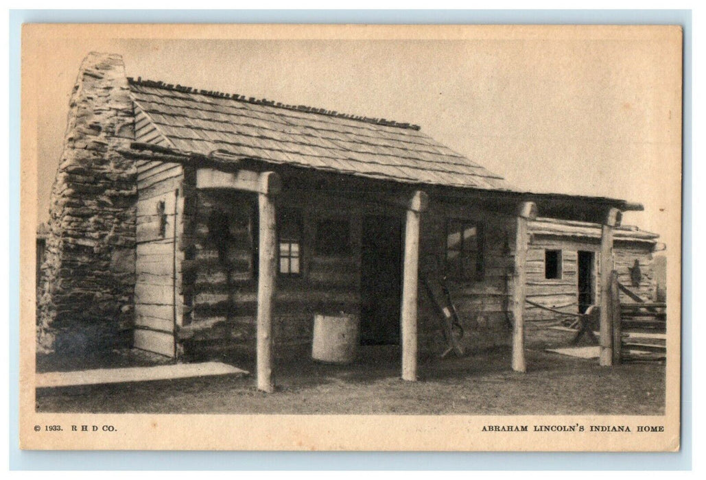 c1910's Abraham Lincoln's Indiana Home Century Of Progress Postcard