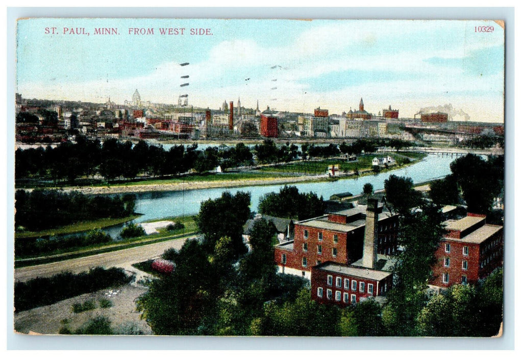 1910 St. Paul Minnesota from West Side MN Antique Posted Postcard