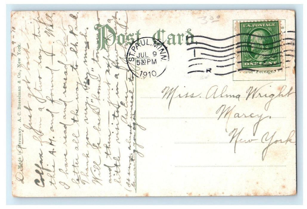 1910 St. Paul Minnesota from West Side MN Antique Posted Postcard