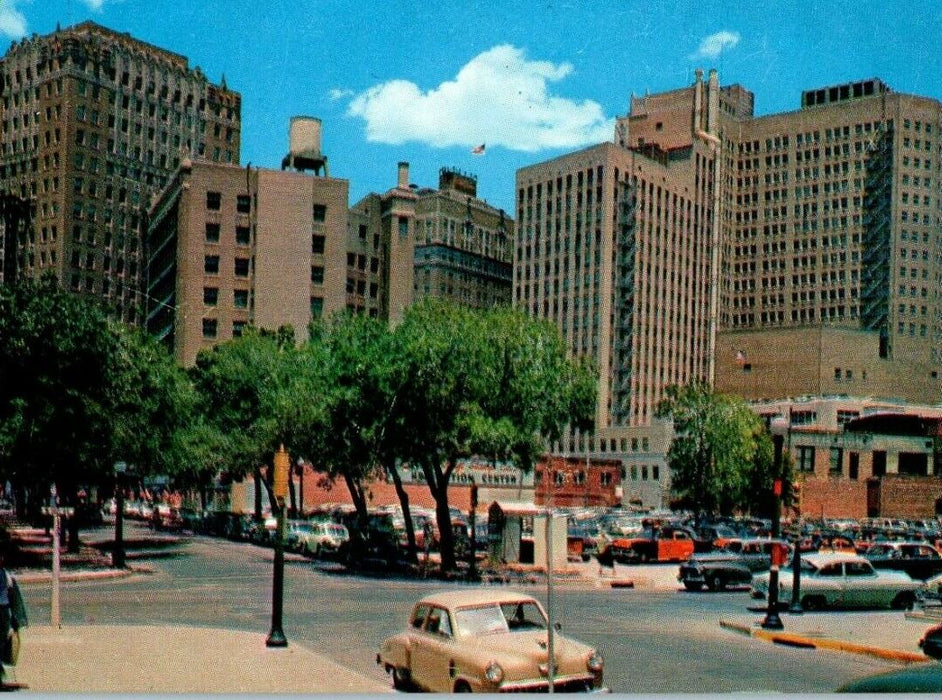 c1950's Candid Skyscraper Skyline Downtown Forth Worth Texas TX Postcard