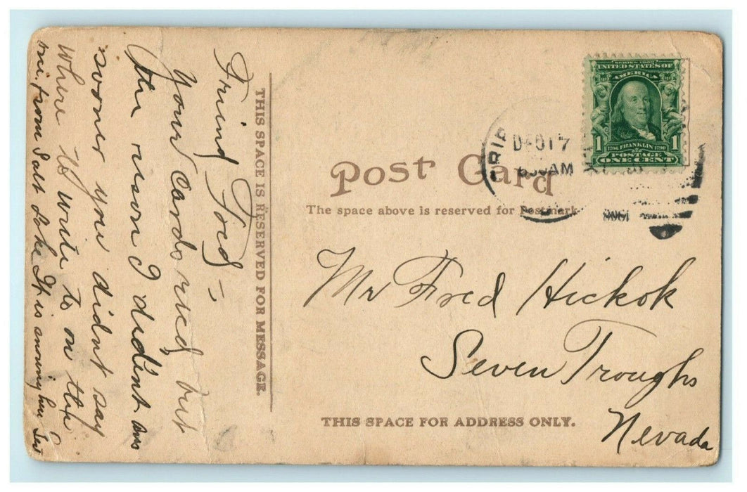 1908 Cripple Creek High School Colorado CO Posted Antique Postcard