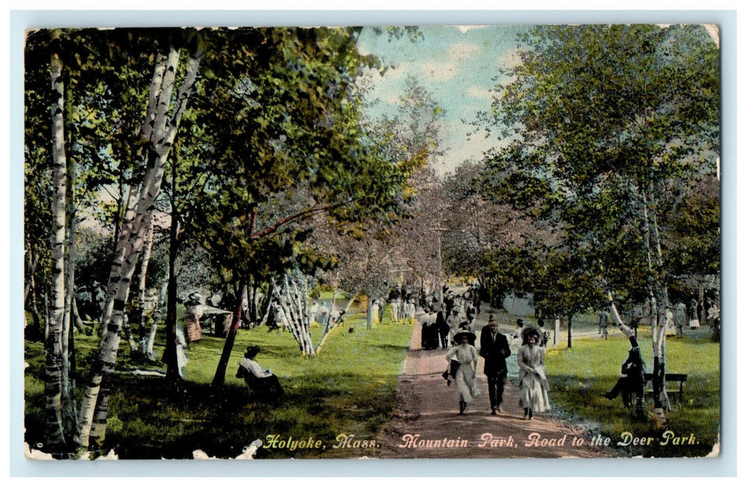 1910 Deer Park, Mountain Park, Holyoke Massachusetts MA Posted Postcard