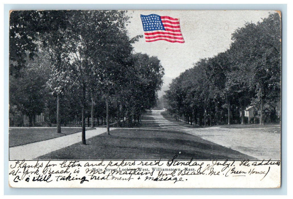 1906 Main Street Looking West Williamstown Massachusetts MA PMC Postcard
