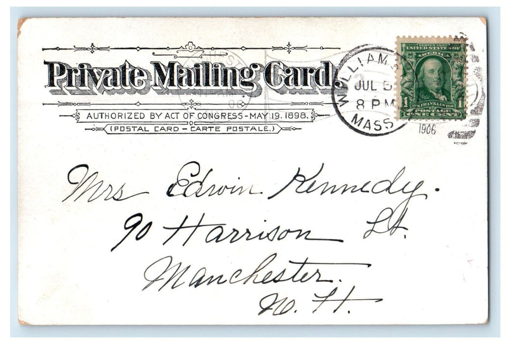1906 Main Street Looking West Williamstown Massachusetts MA PMC Postcard