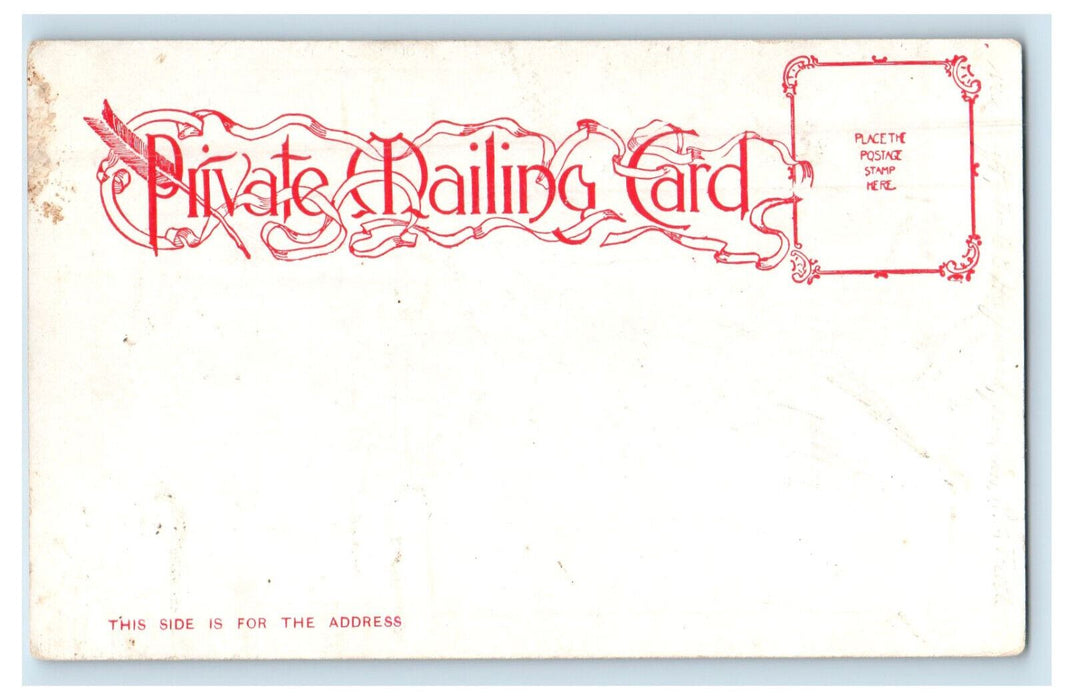 c1900s High School, Wallace Way Fitchburg Massachusetts MA PMC Postcard