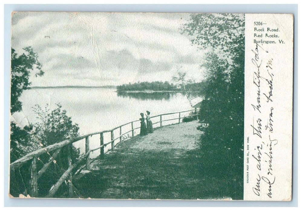 1906 Rock Road Red Rocks, Burlington Vermont VT Burl & Albany RPO Postcard