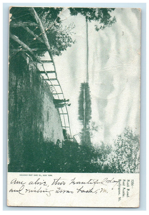 1906 Rock Road Red Rocks, Burlington Vermont VT Burl & Albany RPO Postcard