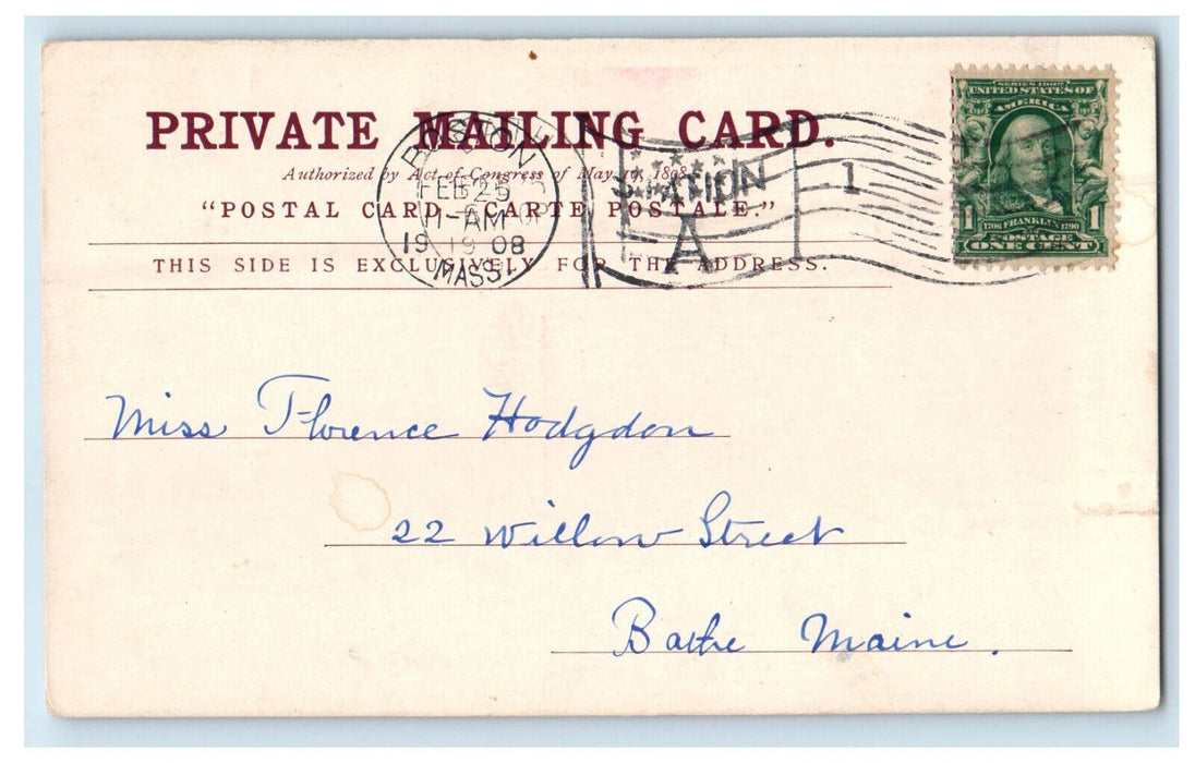 1908 Shaw Memorial Boston Massachusetts MA PMC Antique Posted Postcard