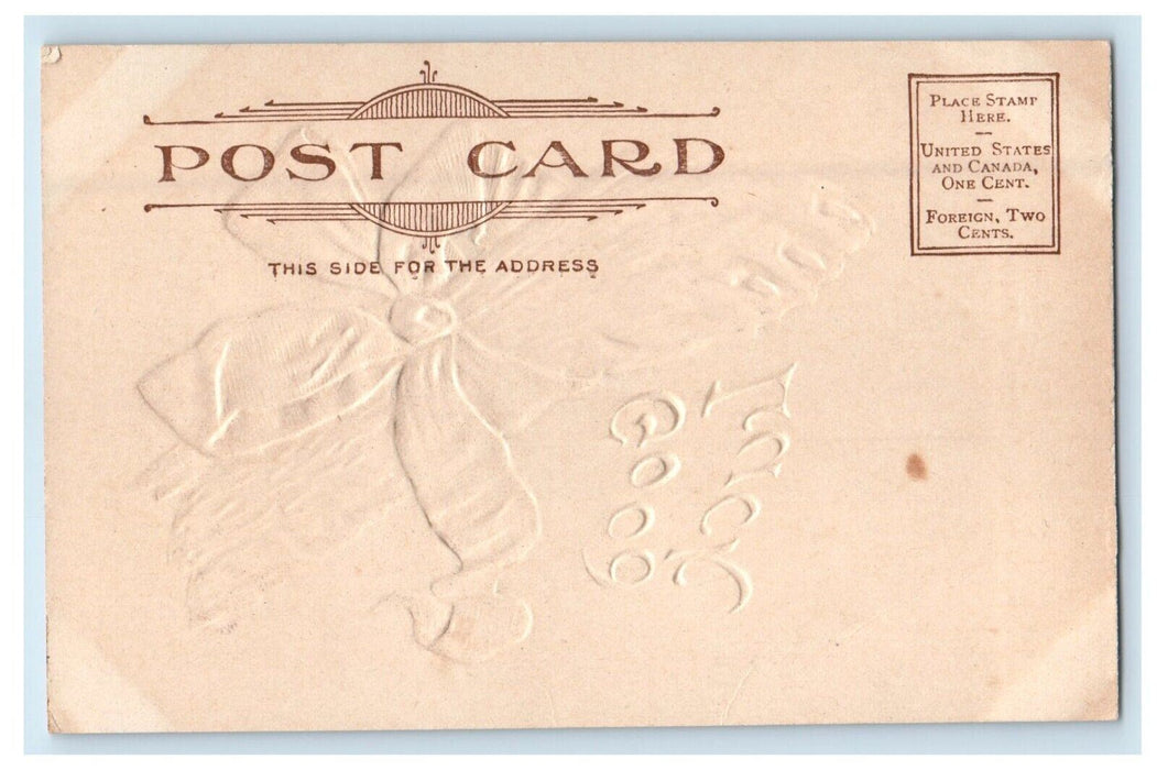 Hats And Novelties Good Luck Rabbits Foot New York Advertising Embossed Postcard