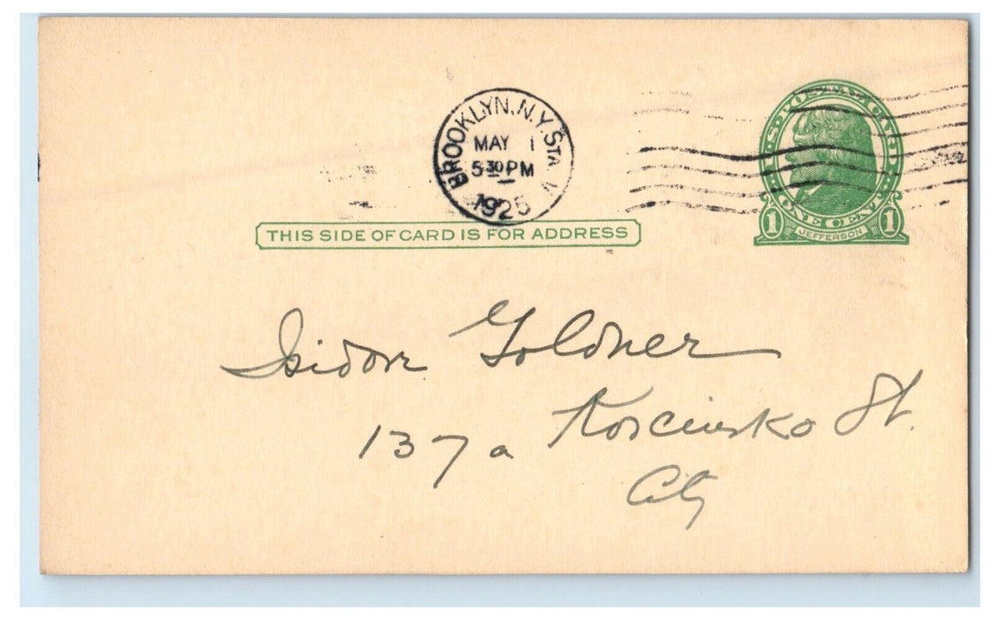 1925 Annual Manual Pay Three Live Ghost Brooklyn New York Advertising Postcard