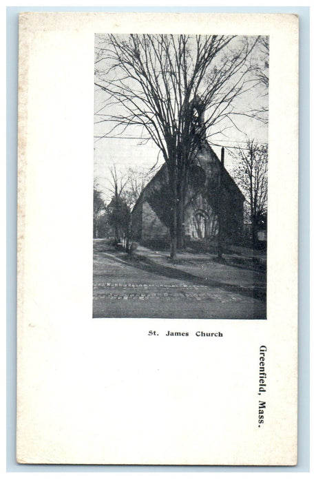 c1900s James Church Greenfield Massachusetts MA PMC Antique Postcard