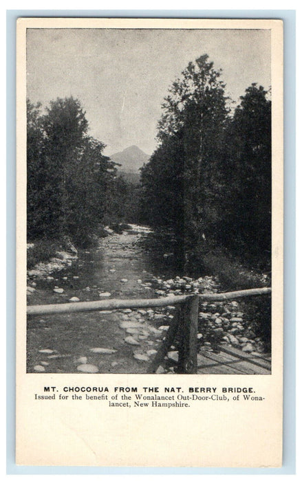 c1900s Mt. Chocorua From The Nat Berry Bridge New Hampshire NH PMC Postcard