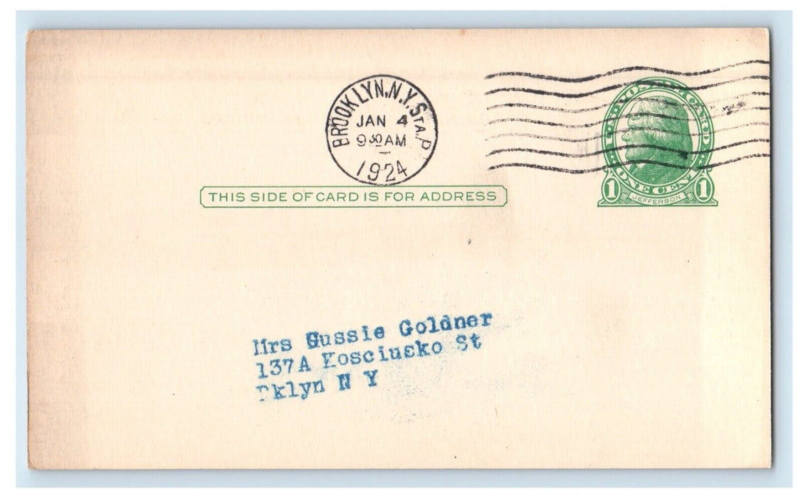 1924 Pride Of Judea Orphans Home INC. Brooklyn NY Advertising Postcard