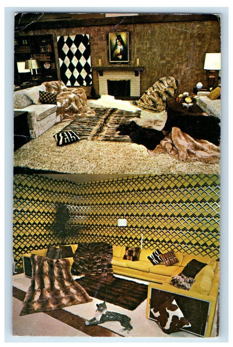 New York NY, Fur Rugs & Fur Pillows Vincent Healy Imperial Advertising Postcard