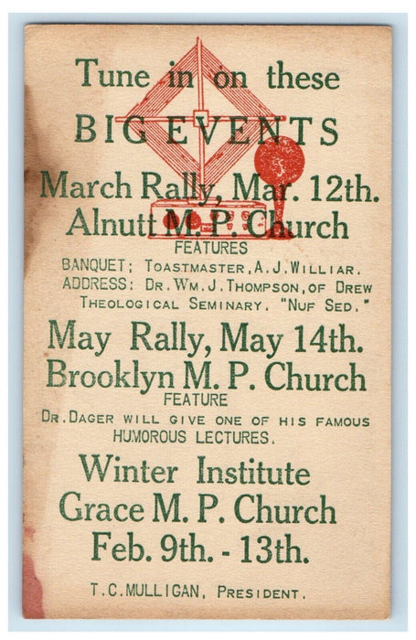 New York NY, Rallies And Winter Institute Event Advertising Unposted Postcard