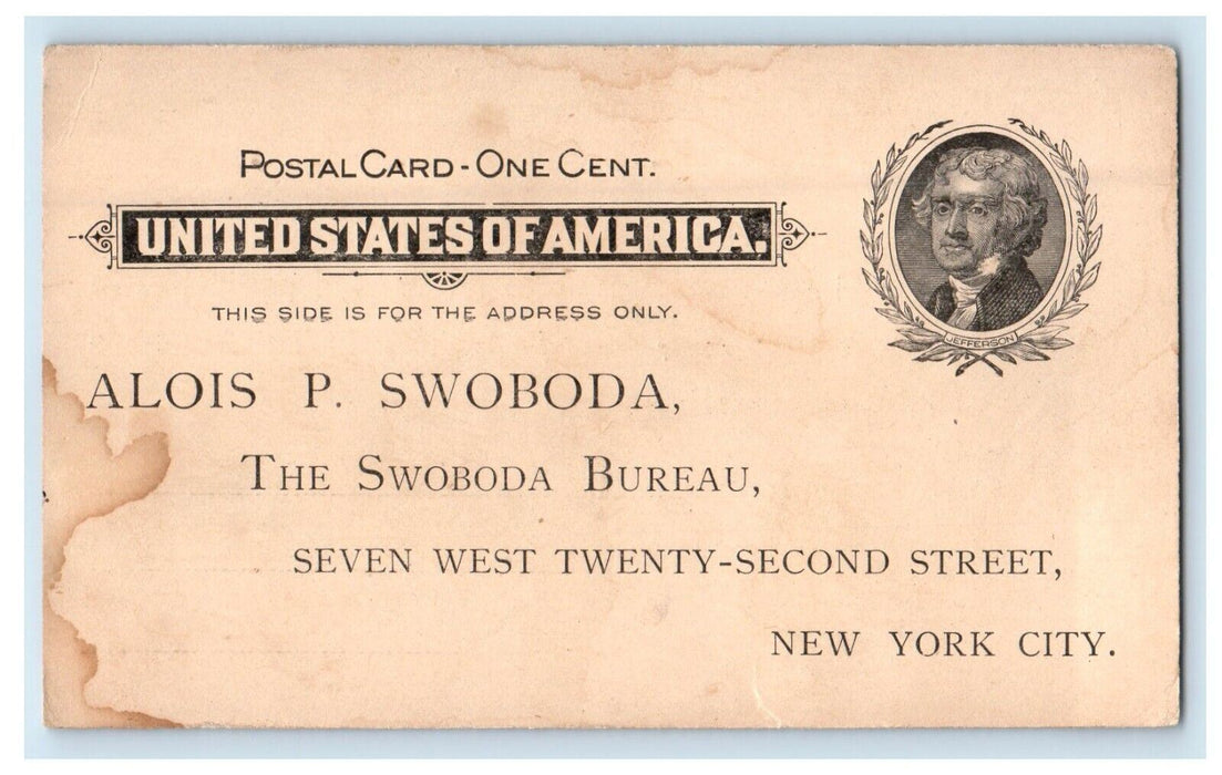 The Swoboda System Physiological Exercises Course New York Advertising Postcard
