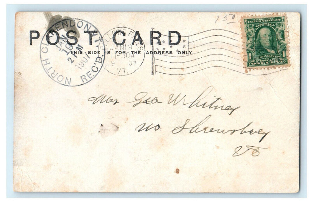 1907 New Arch Bridge, Bellows Falls Vermont VT North Clarendon VT Postcard