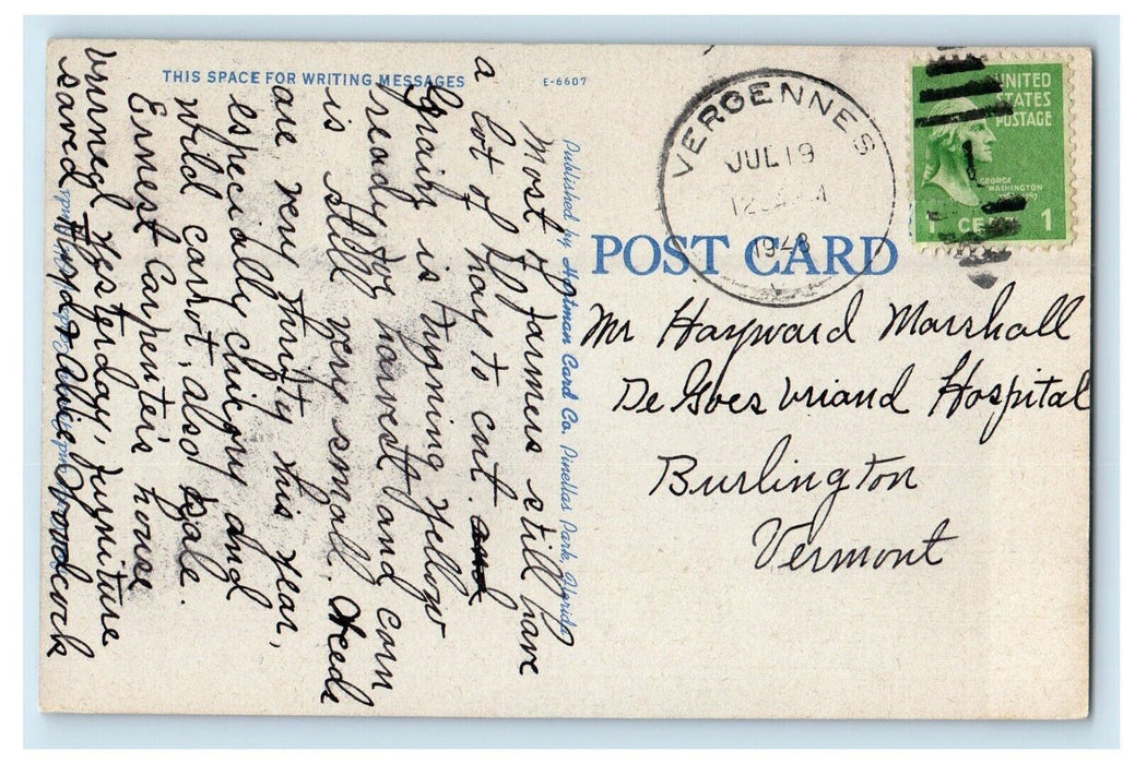 1948 Busy Day Open Air Post Office Cars St. Petersburg Florida FL Postcard