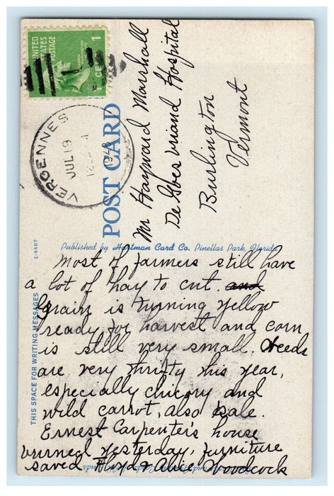 1948 Busy Day Open Air Post Office Cars St. Petersburg Florida FL Postcard