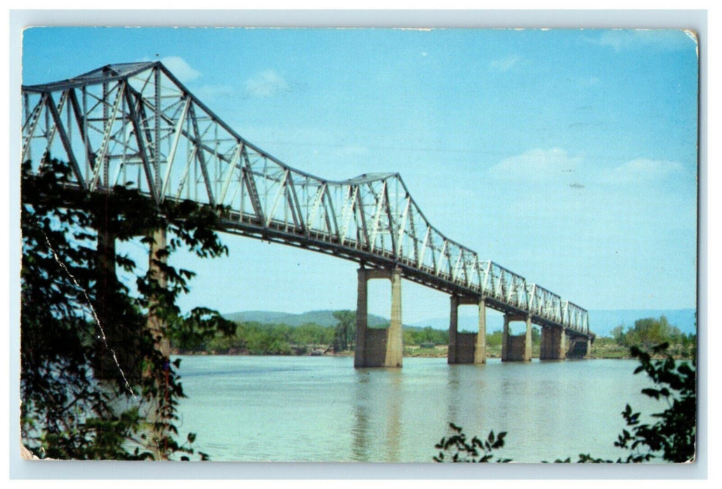 1953 Clement Clay Bridge Huntsville Alabama AL, Across Tennessee River Postcard