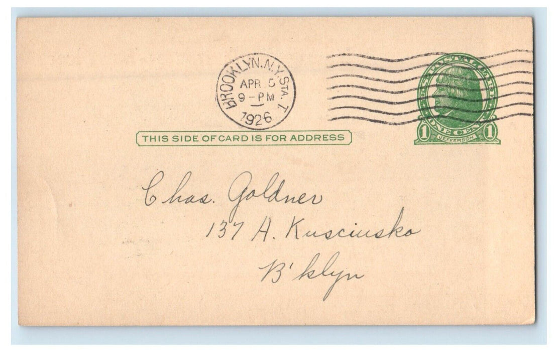 1926 Economical Lubricating Oils & Greases Brooklyn NY Advertising Postcard