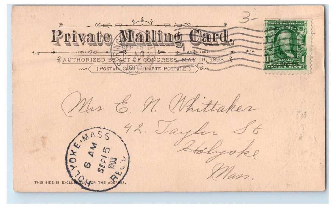 1903 Nathan Hale Statue Hartford Connecticut CT Holyoke MA PMC Postcard