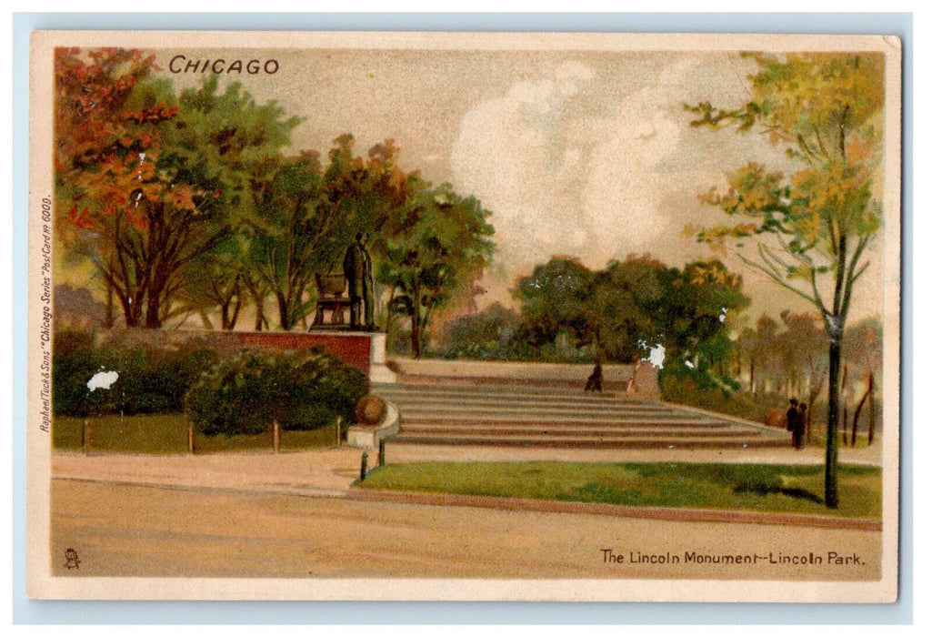 c1900s The Lincoln Monument Lincoln Park Chicago Illinois IL Antique Postcard