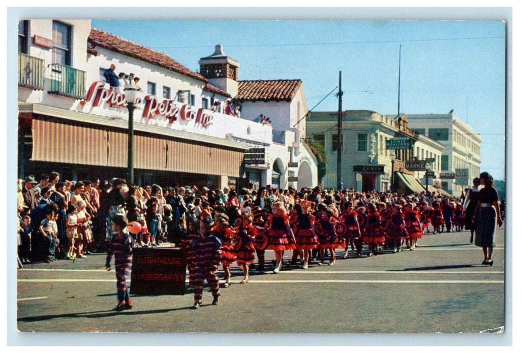 1957 Annual Parade Autumn Migration Butterflies Pacific Grove CA Postcard