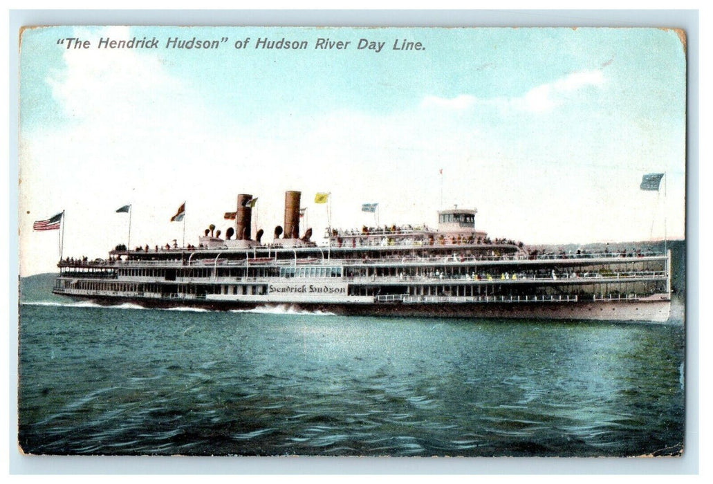 c1910's The Hendrick Hudson Steamer Ship Hudson River Day Line NY Postcard