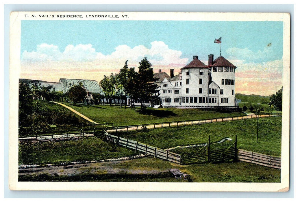 c1920 T.N. Vail's Residence Lyndonville Vermont VT Postcard