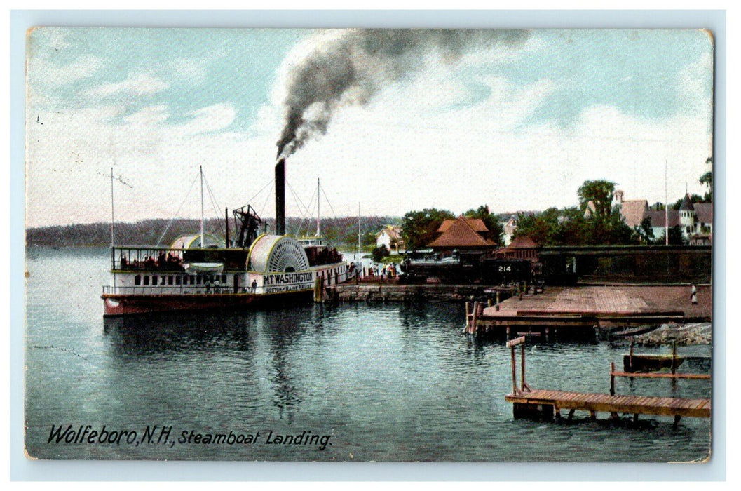 1908 Steamboat Landing, Wolfeboro New Hampshire NH Rumney NH Postcard