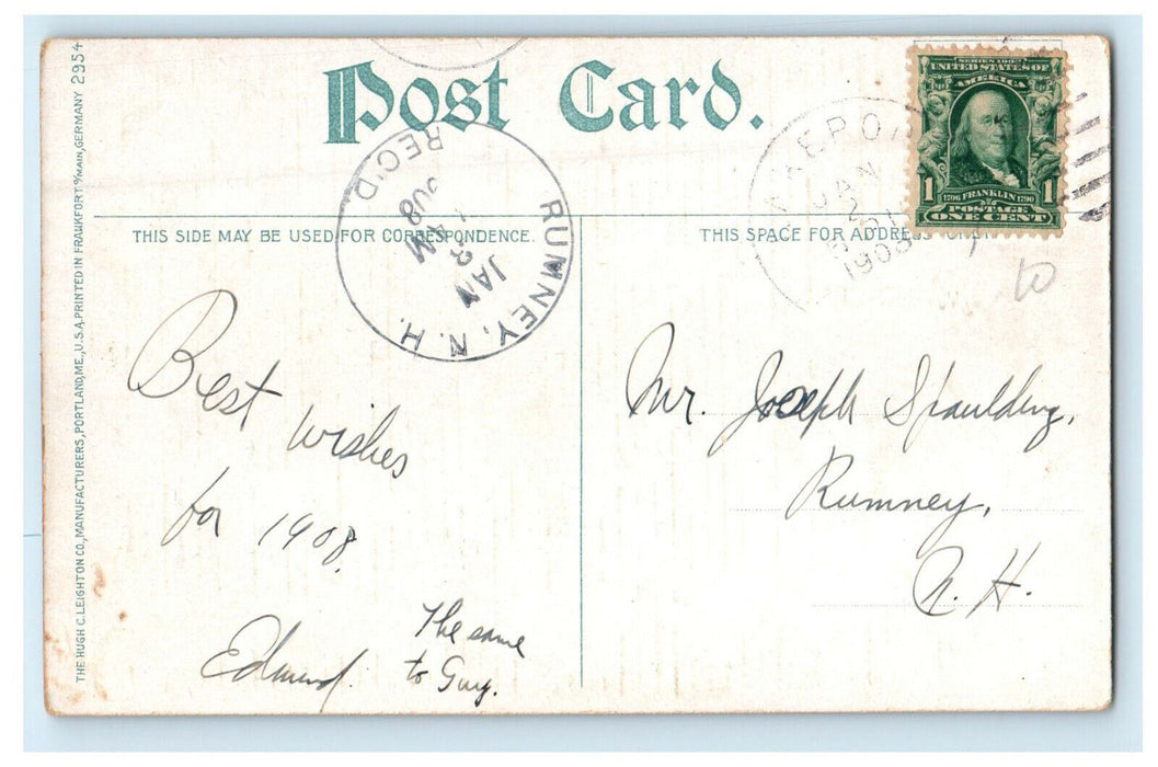 1908 Steamboat Landing, Wolfeboro New Hampshire NH Rumney NH Postcard