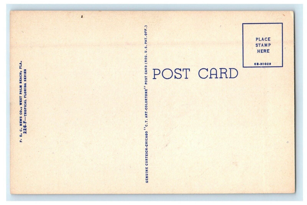 c1940's Sand In My Shoes Poem Palm Beach Florida FL Childrens And Lady Postcard