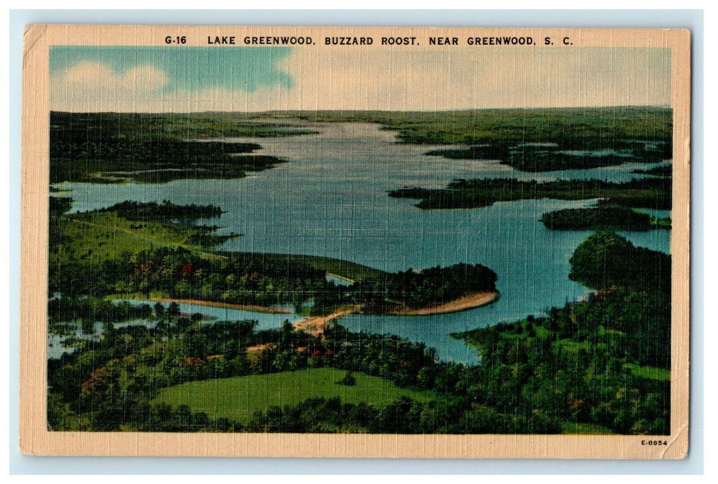 1951 Lake Greenwood Buzzard Roost Near Greenwood South Carolina SC Postcard