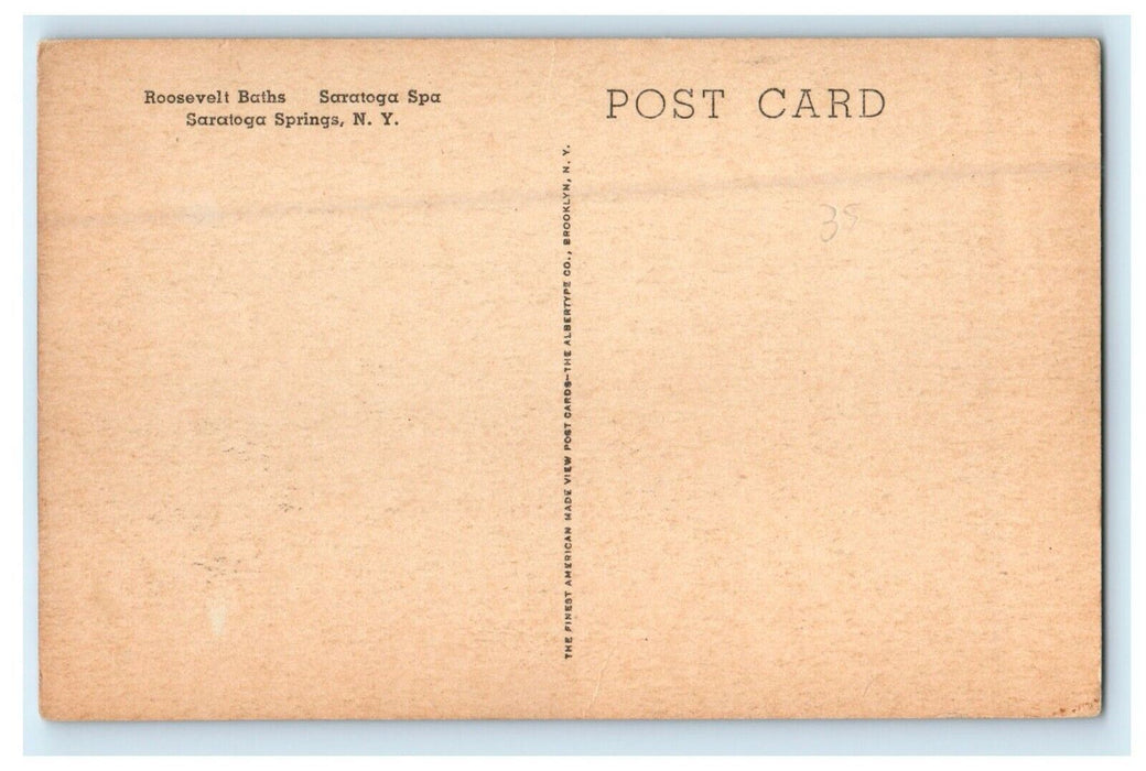 c1940's Roosevelt Baths Saratoga Spa Saratoga Springs NY Vintage Postcard