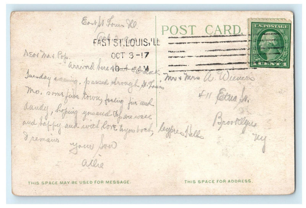 1917 Alamo Plaza, Post Office and Gibbs Bldg. San Antonio Texas TX Postcard